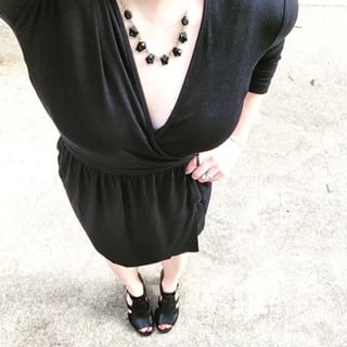 black wrap dress