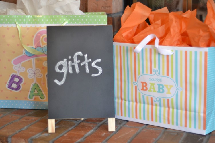 just a cute way to designate a spot for gifts at a baby shower