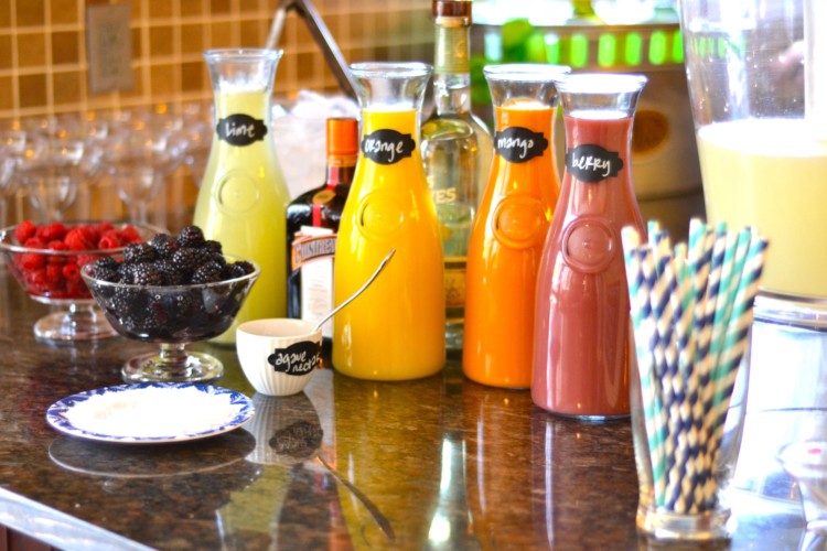 magarita bar setup with fresh fruit juices