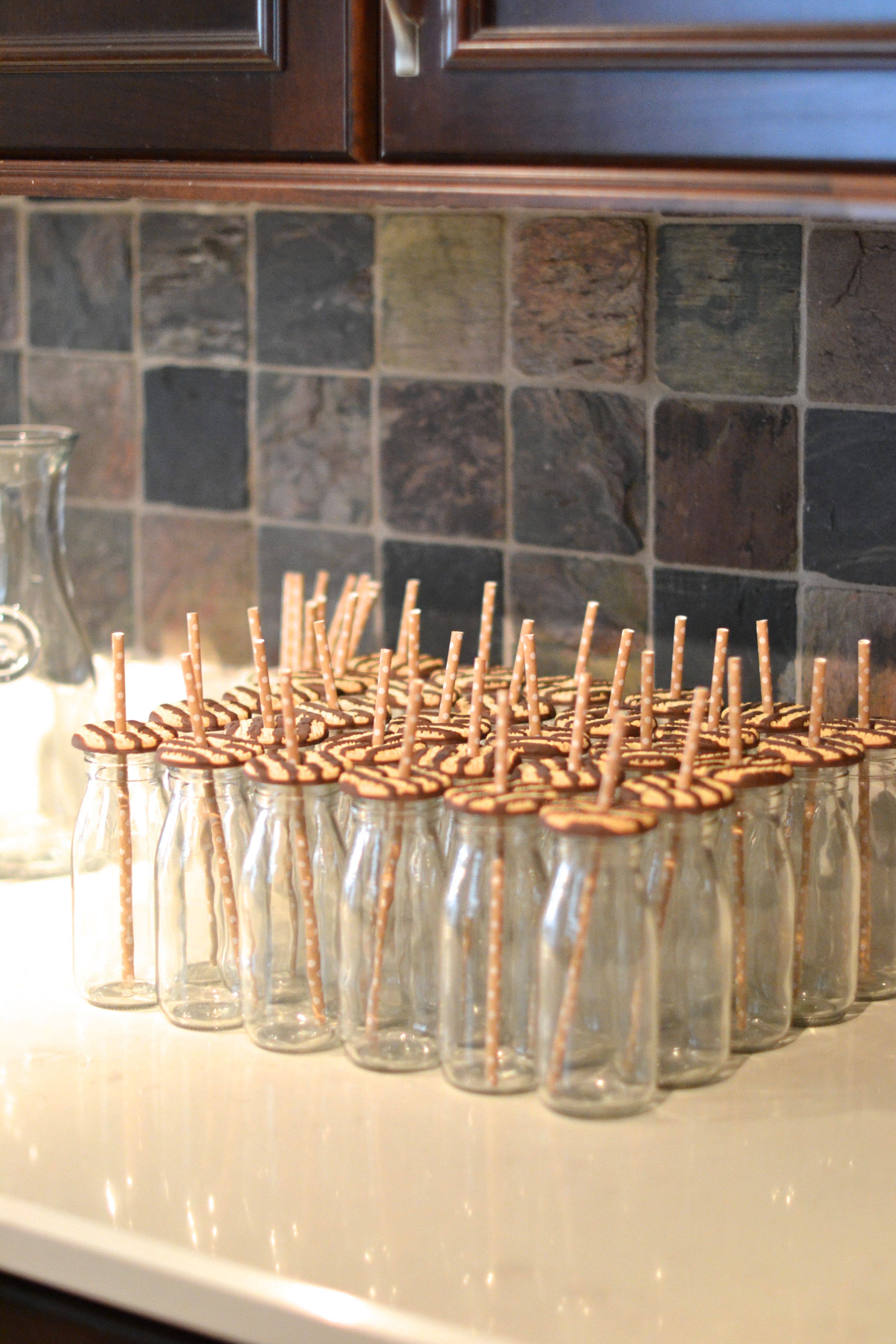 striped cookies + paper straws + milk bottles = the cutest party idea - just add milk! 
