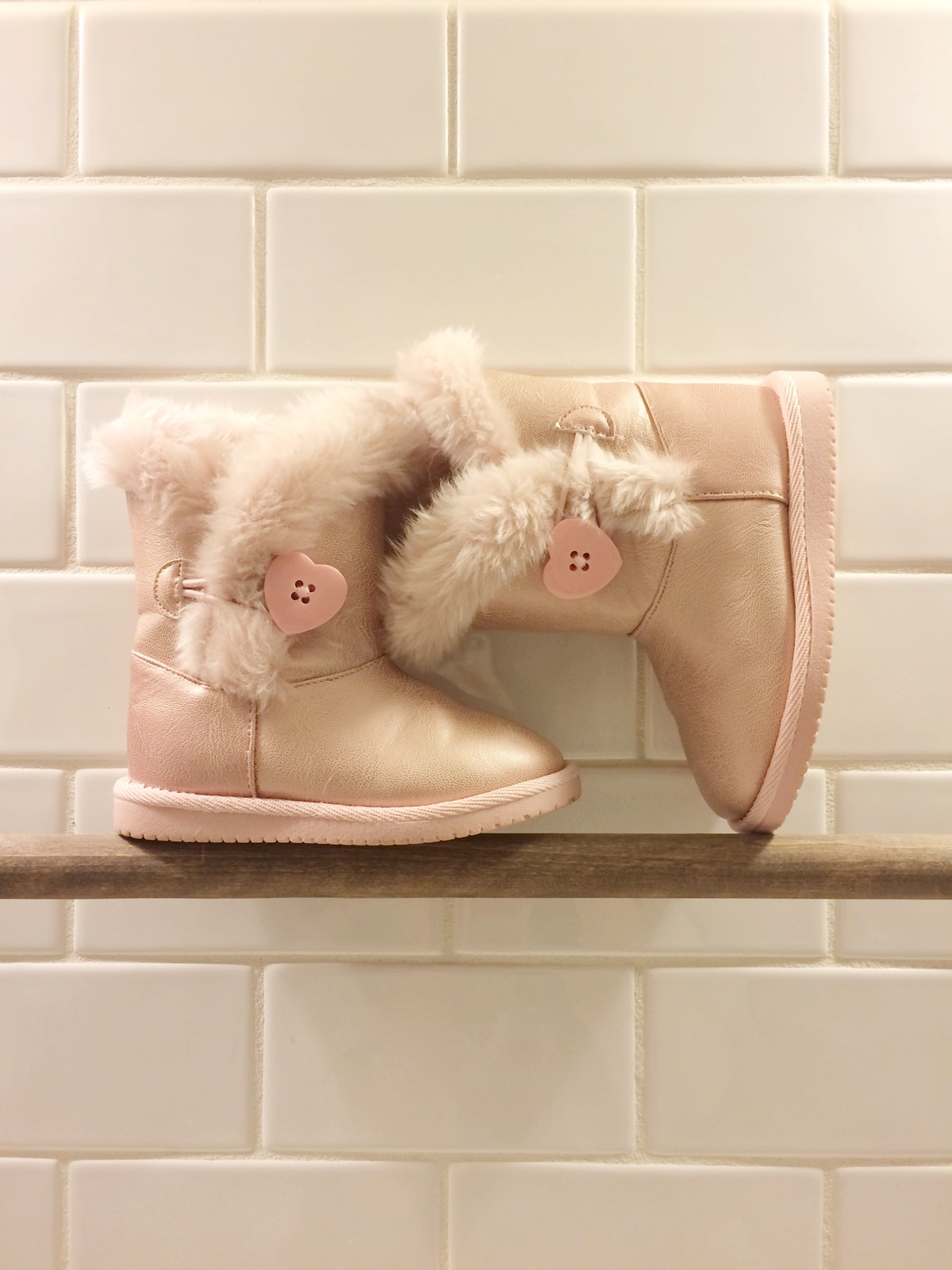 furry pink preschooler boots from Target 