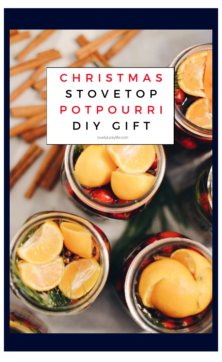 easy christmas potpourri in a jar - add tangerines, cloves, cinnamon, apple cider, and cloves 