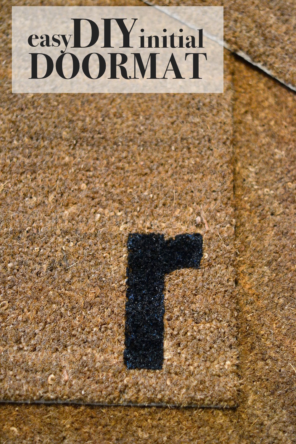 this makes a great housewarming gift - DIY custom initial doormat how-to // lovelyluckylife.com