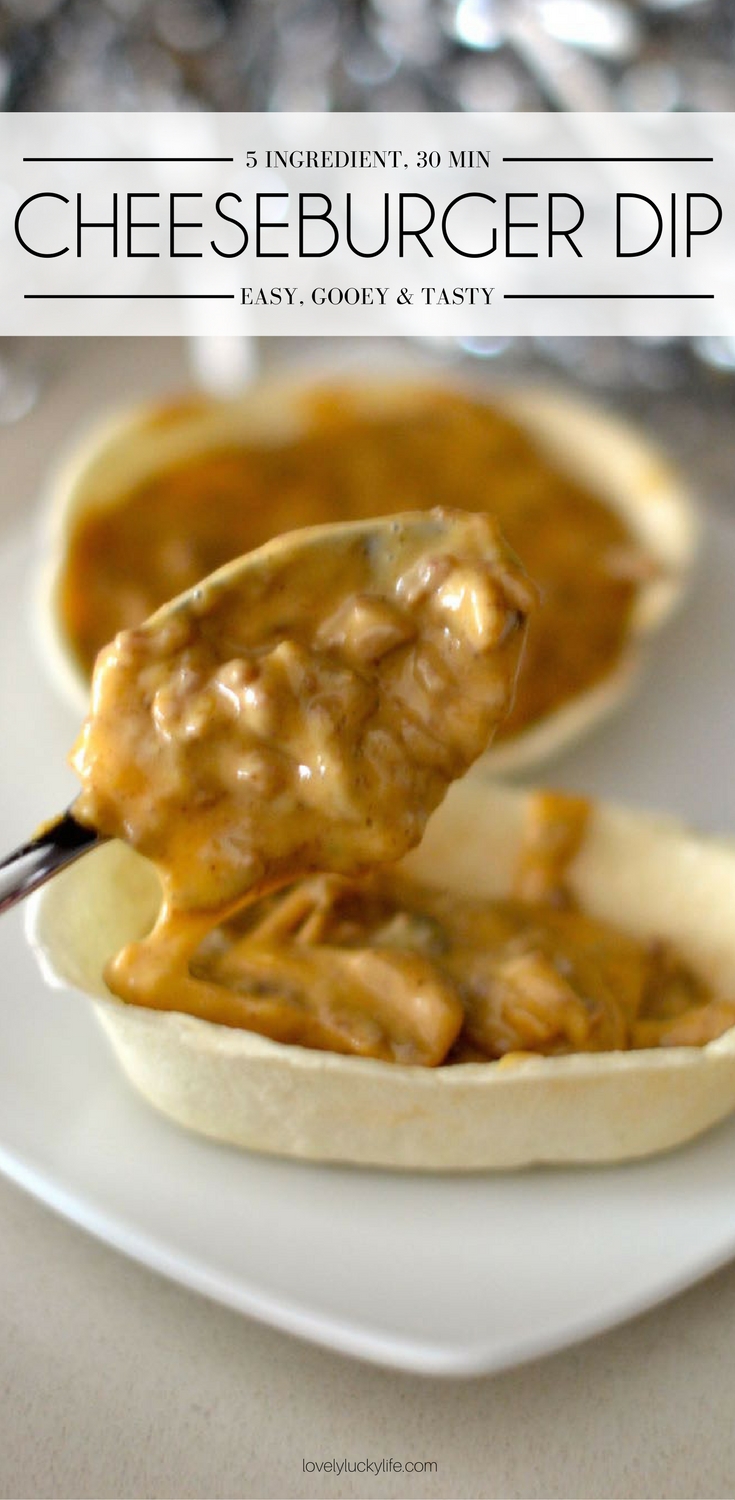 the tastiest super bowl snack! 5 ingredient easy cheeseburger dip in the slow cooker - tastes just like White Castle!
