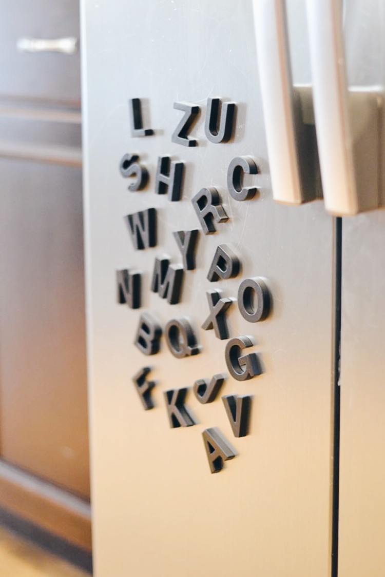 easy DIY black matte alphabet magnets