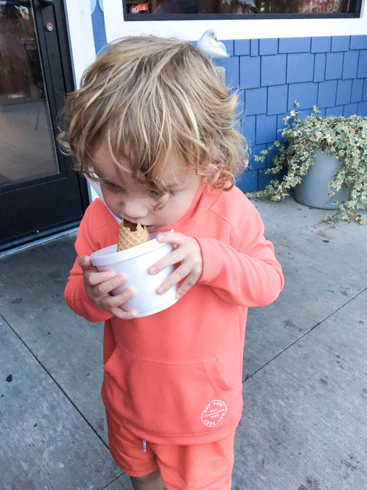 eating ice cream - long sleeved swim shirt is perfect for summer