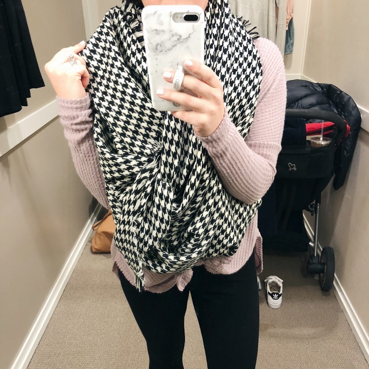 this houndstooth blanket scarf from loft is the coziest! 