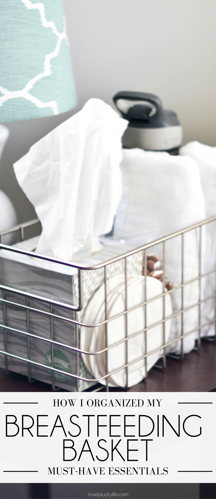 nursing basket full of breastfeeding essentials - what I put in my nursing basket and how I organized a nighttime nursing station in the nursery 