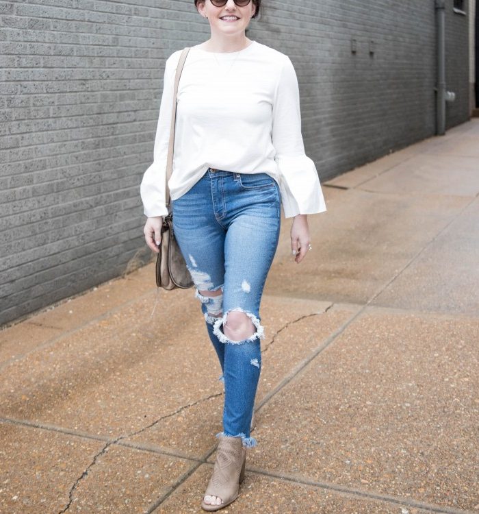 Momiform Essential: How to Wear Distressed Jeans 2 Ways + Evereve Grand Opening at The Galleria
