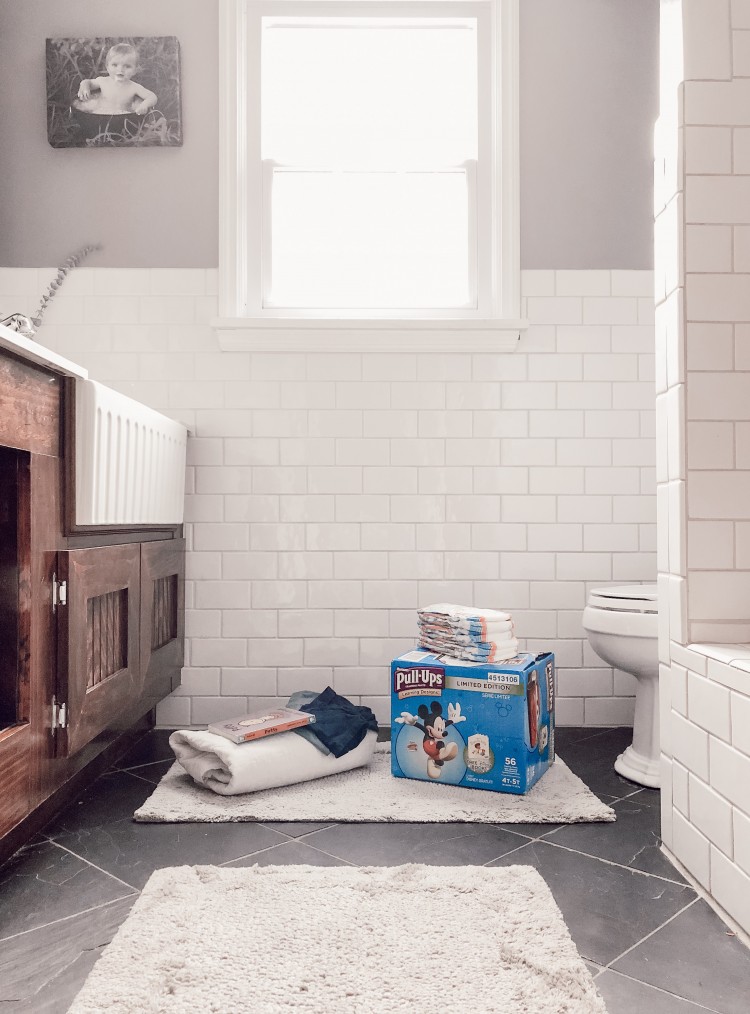 potty training stuff for toddlers - keep it all in the bathroom