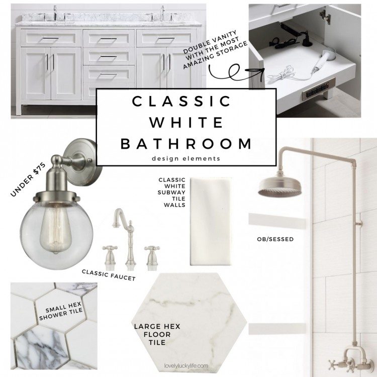 white classic bathroom inspo - the best pieces for a modern yet classic white bathroom design