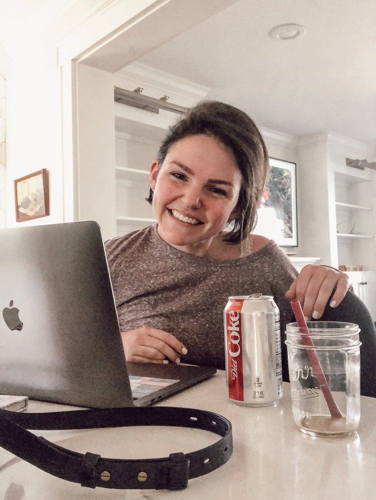 most days I'm just sitting at my island, 2 beverages in hand, on my laptop with unwashed hair - life of a mom blogger :)