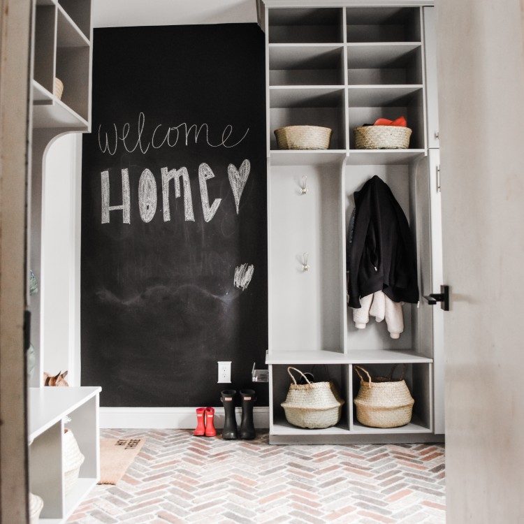 modern classic mudroom design