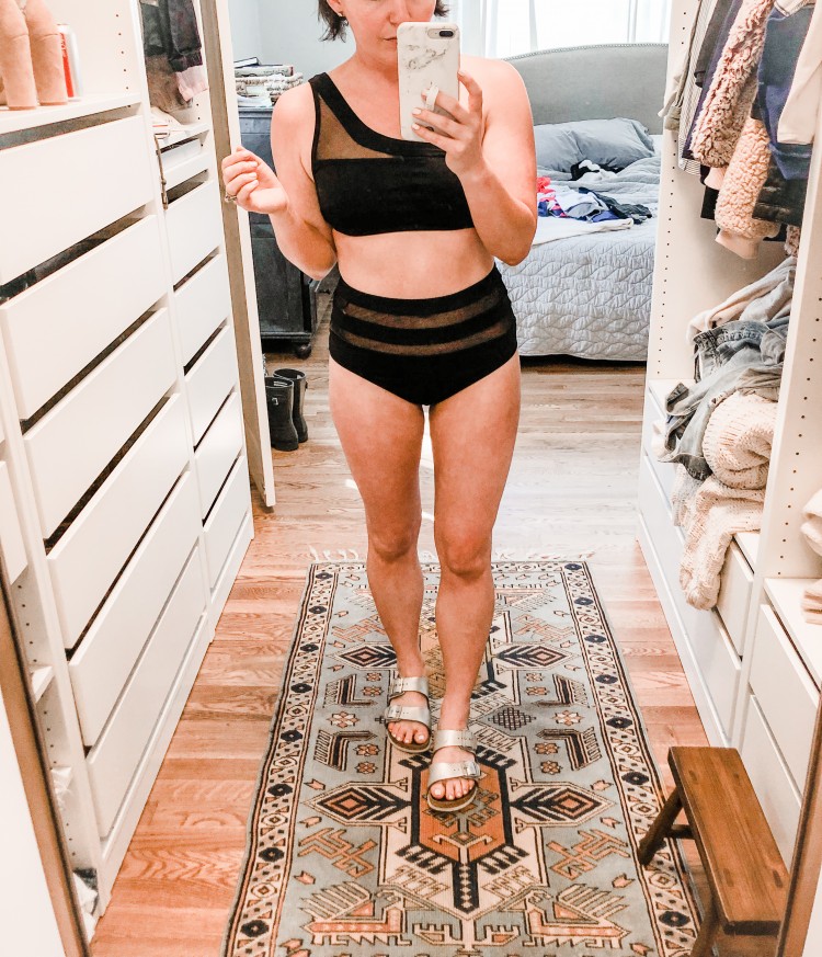 black mesh high waisted swimsuit from target