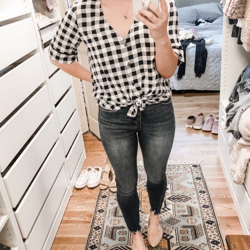 v neck gingham plaid top from abercrombie copy