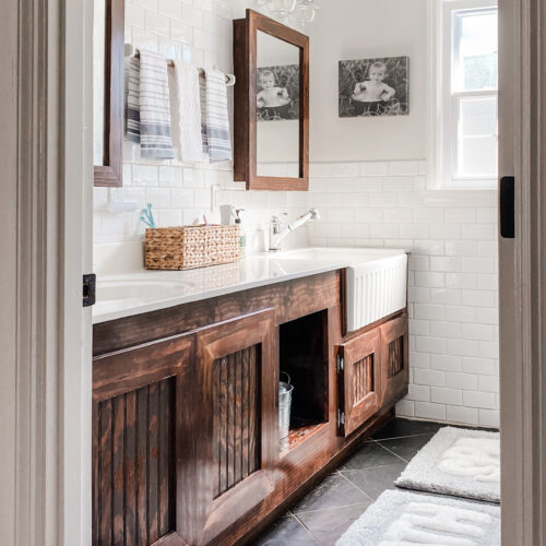 neutral kids bathroom