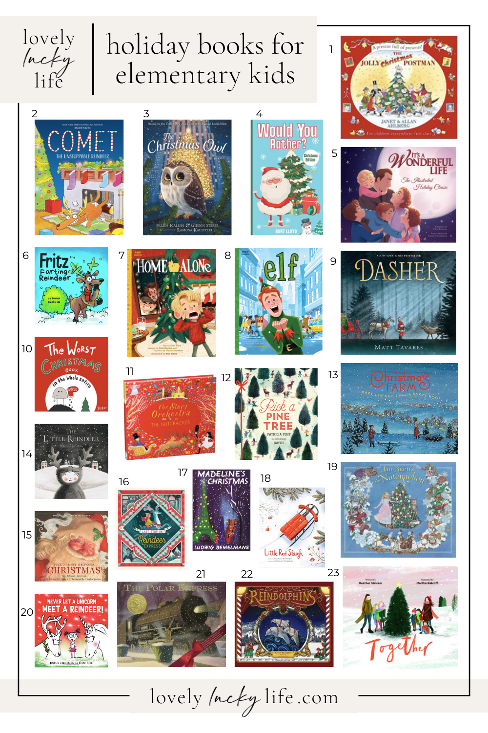 Holiday Christmas Books for Elementary Kids | LovelyLuckyLife.com