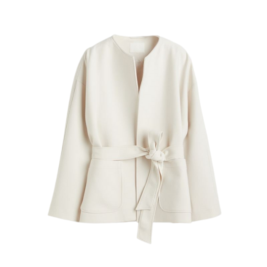 cream tie-belt jacket | top picks for women on lovelyluckylife.com