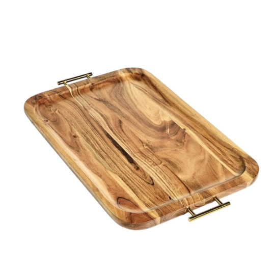 Acacia Wood Tray with Gold Handles from Walmart | top picks for the home this week on lovelyluckylife.com