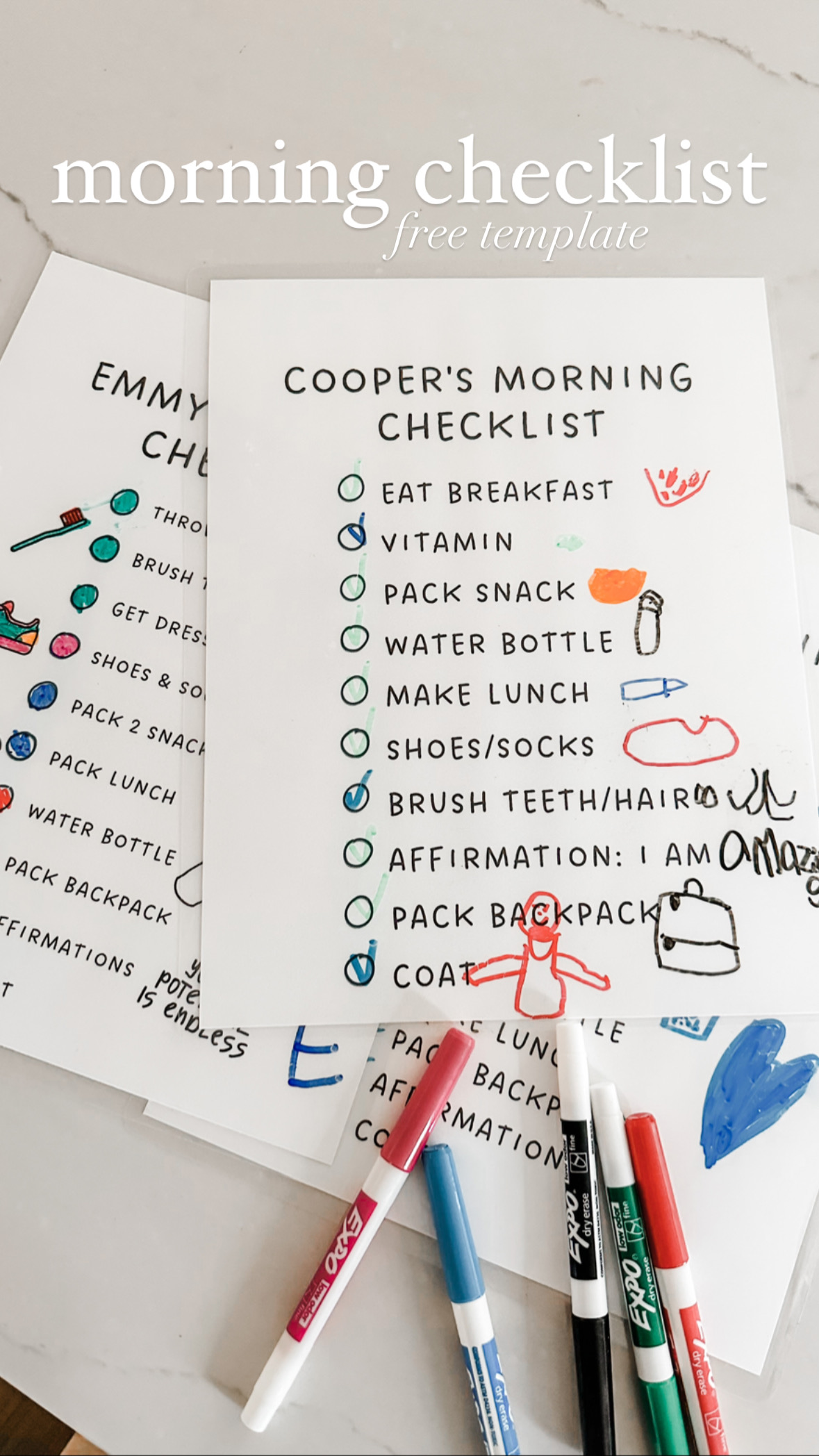 free morning checklist printable