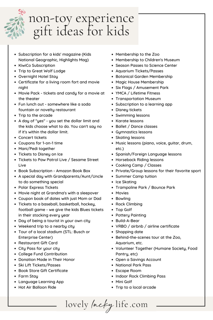 75+ Experience Gifts for Kids
