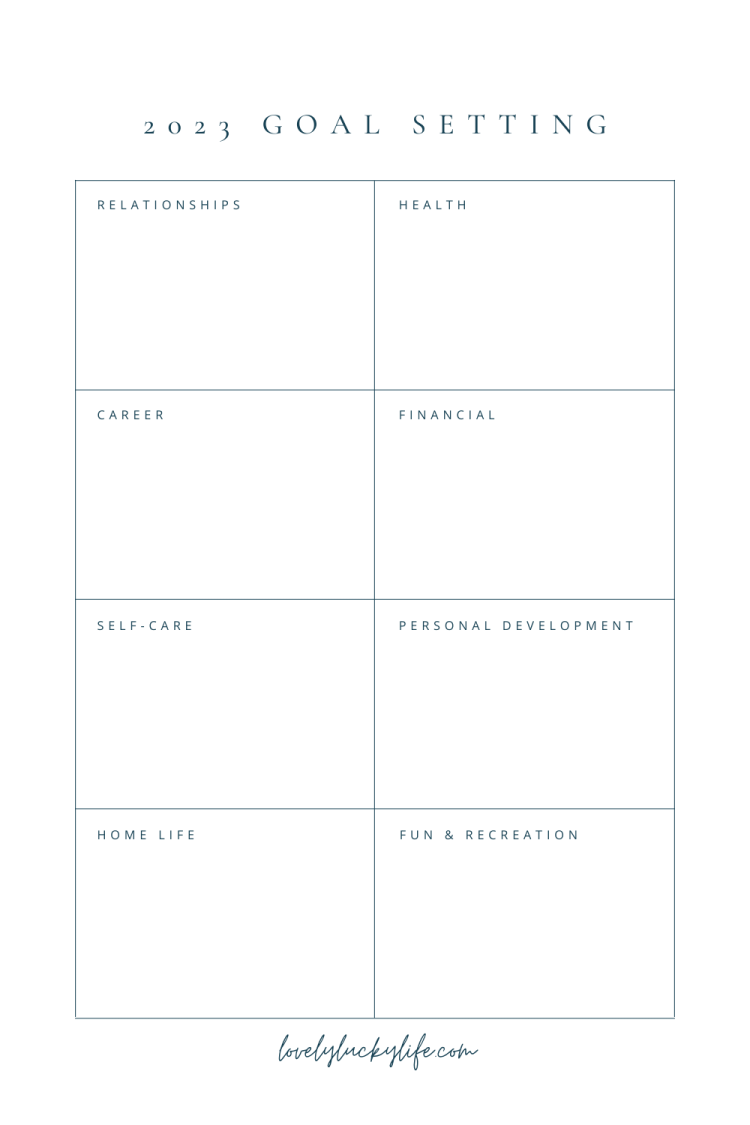 2023 goal setting template