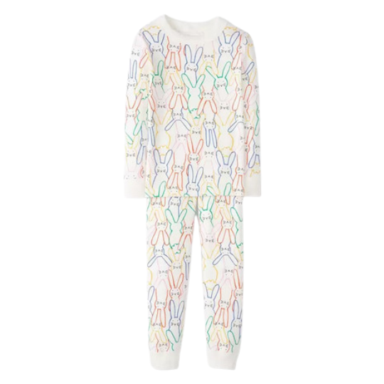 hanna andersson colorful bunnies long john pajama set | top picks for kids this week on LovelyLuckyLife.com