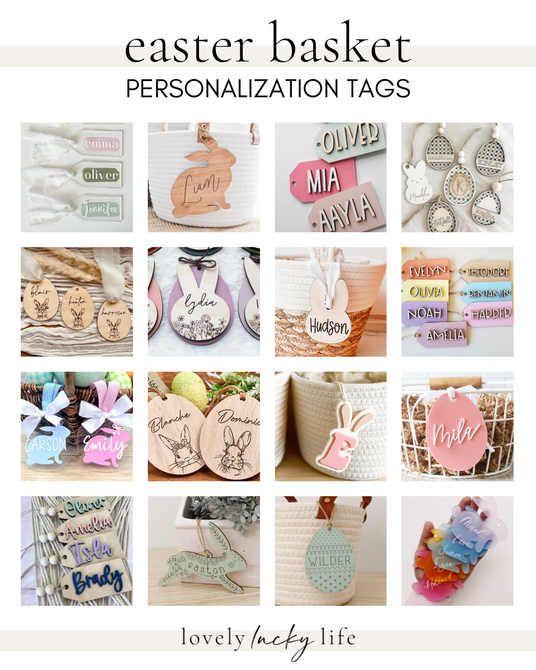 Easy Personalized Easter Baskets Lovely Lucky Life