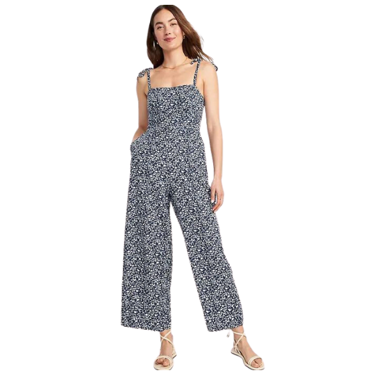 old navy floral linen jumpsuit | top picks for women this week on LovelyLuckyLife.com