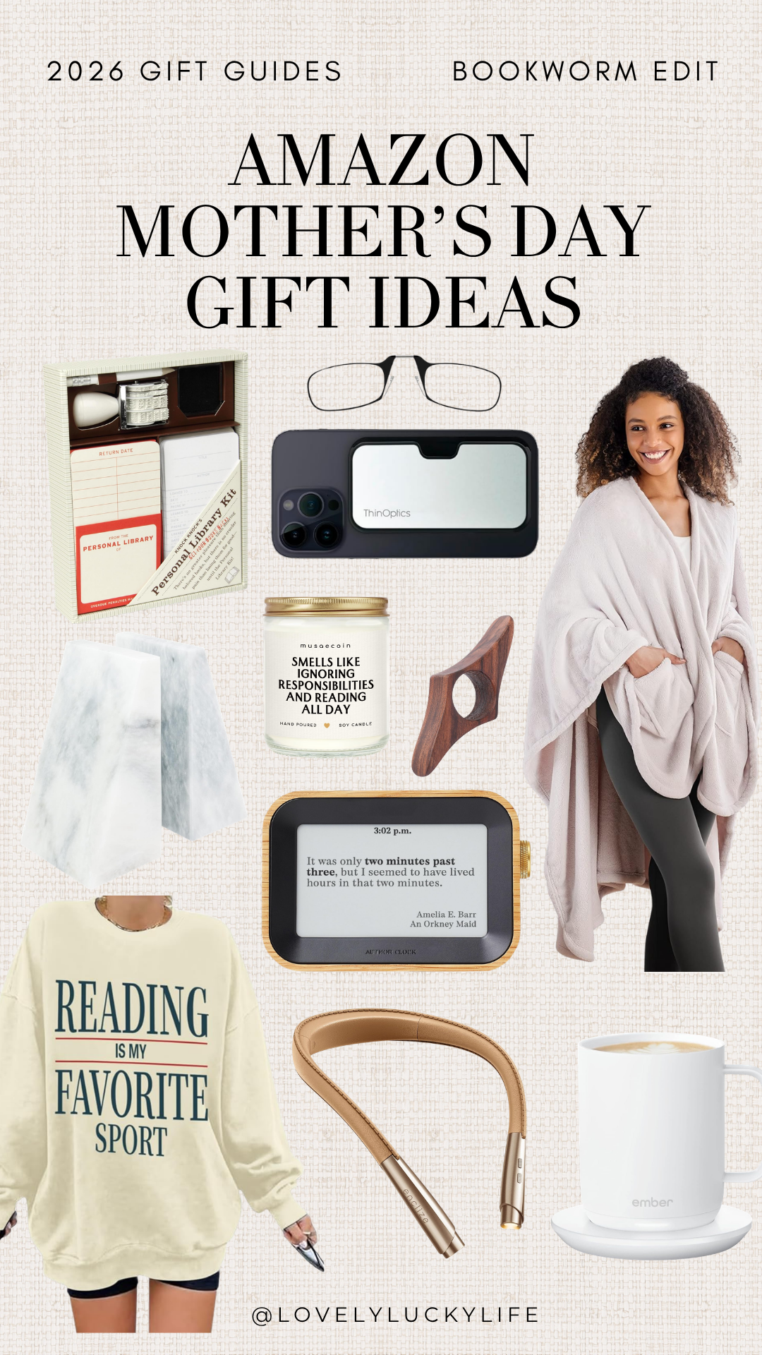 gifts for book lovers Amazon cozy reading gifts, book lover gift ideas for women Amazon finds, reading gifts for mom cozy Amazon gift guide